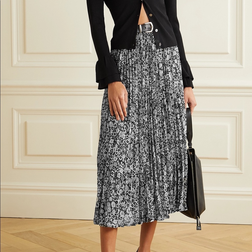 Michael Kors Zinnia Skirt Pleated Foral Midi
